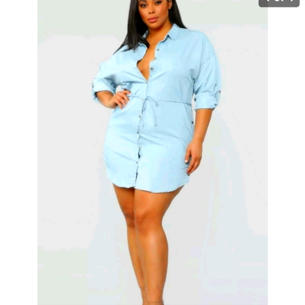 NWOT. Fashion Nova Curve Chambray Tunic